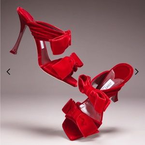 Jimmy Choo Flaca 100mm Velvet Bow Heels